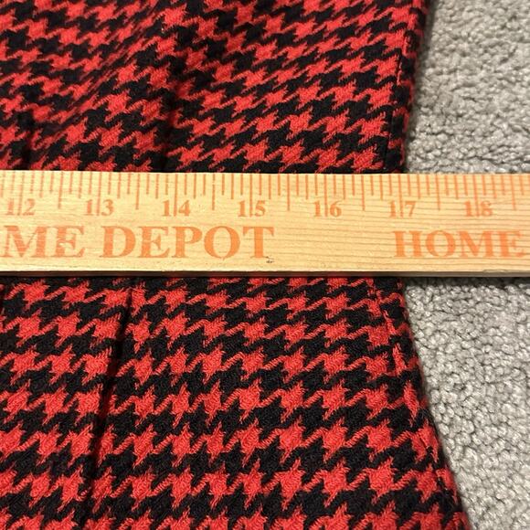 D’Angelo Women 10 Blazer Wool Houndstooth Lined V-Neck Black Red VTG - Picture 11 of 13